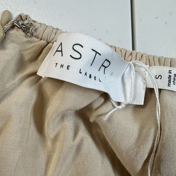 NWT ASTR The Label Women’s Tan/Khaki Marise Cut Out Wide Leg Jumpsuit - Size S - Picture 4 of 8